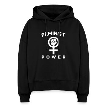 Feminismus Feministin Feminist - Stanley/Stella Boxy Frauen Bio Hoodie Nora - Schwarz - Vorne