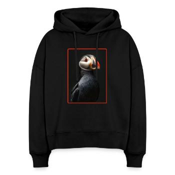 Puffin Papageientaucher - Stanley/Stella Boxy Frauen Bio Hoodie Nora - Schwarz - Vorne