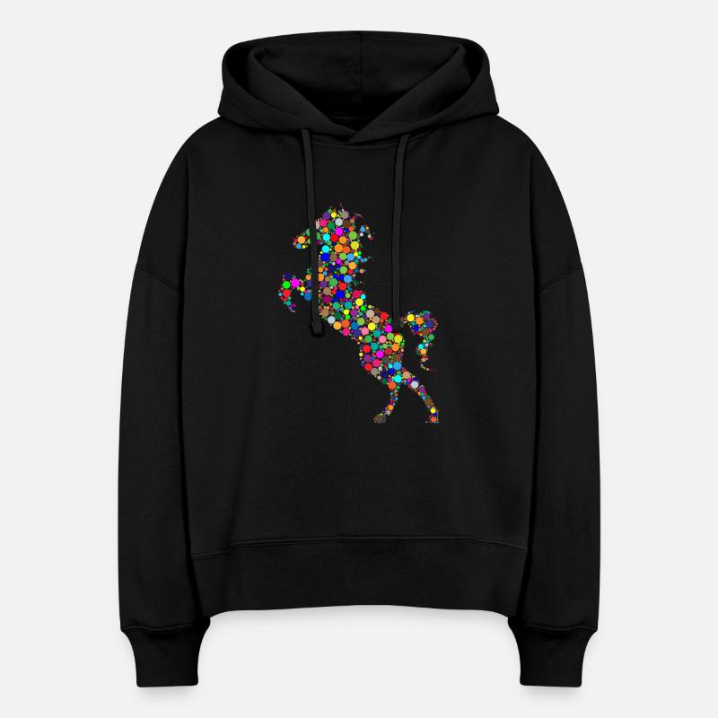 Cheval - Sweat à capuche bio Nora coupe boxy Stanley/Stella Femme - noir