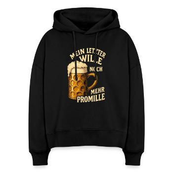 Bier Bierkrug Party feiern Promille Biertrinker  - Stanley/Stella Boxy Frauen Bio Hoodie Nora - Schwarz - Vorne