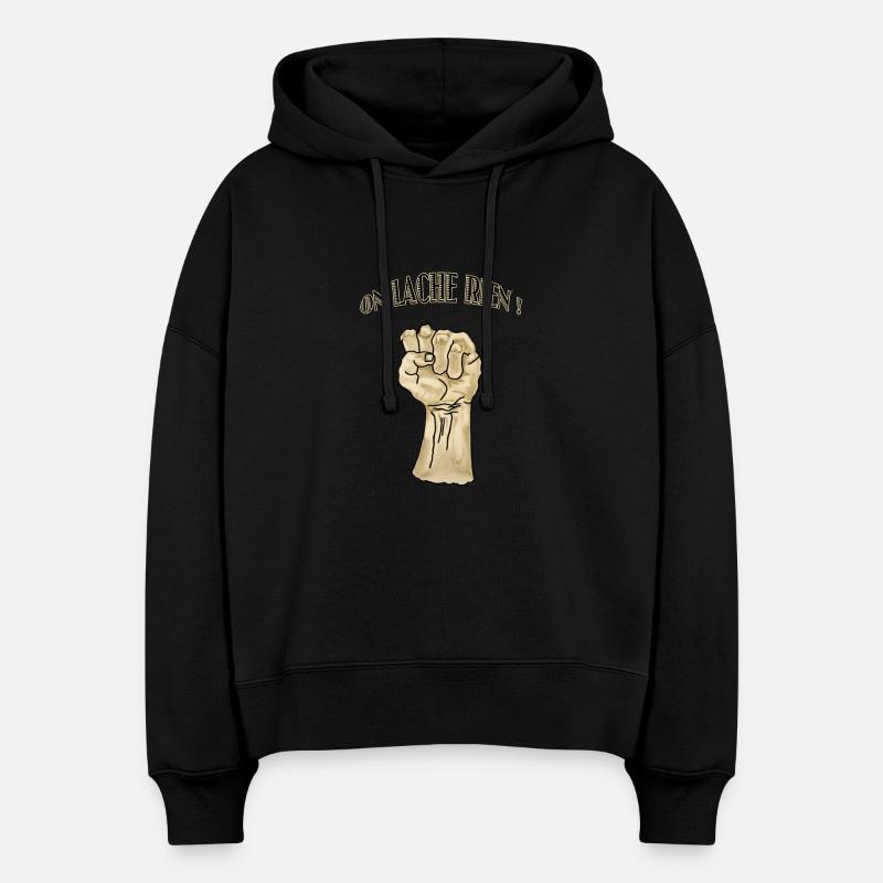 Insoumis - Sweat à capuche bio Nora coupe boxy Stanley/Stella Femme - noir