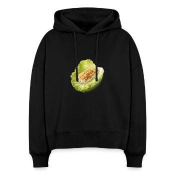 Lettuce Sushi Wrap - Stanley/Stella Boxy Women Organic Hoodie Nora - black - Front