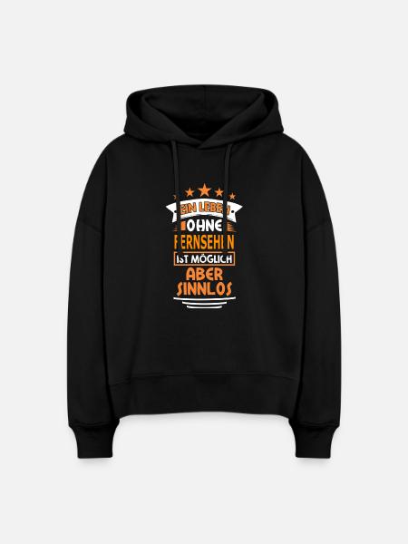 fernsehen - Stanley/Stella Boxy Frauen Bio Hoodie Nora - Schwarz