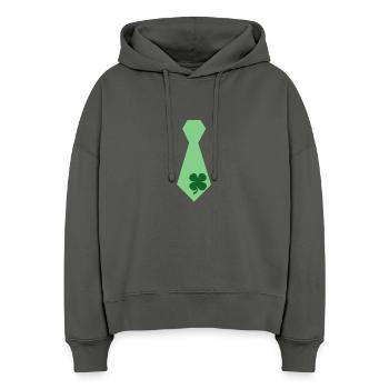 Kleeblatt-Bindung St Patrick Tagesgrün-Iren - Stanley/Stella Boxy Frauen Bio Hoodie Nora - Anthrazit - Vorne