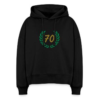 70 - Stanley/Stella Boxy Frauen Bio Hoodie Nora - Schwarz - Vorne