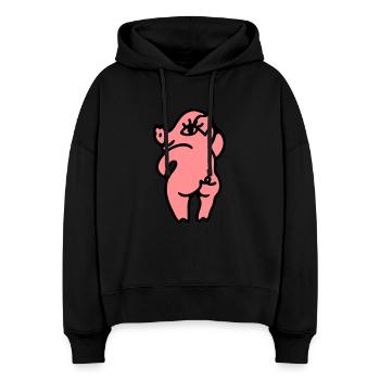 Sexy geile Sau - Stanley/Stella Boxy Frauen Bio Hoodie Nora - Schwarz - Vorne