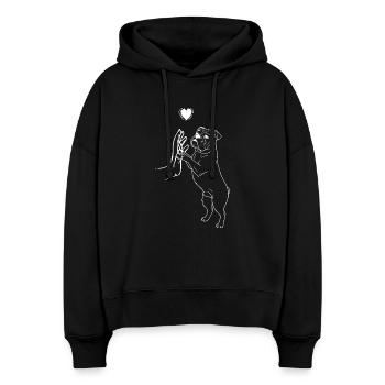 Englische Bulldogge Liebhaber Hund - Stanley/Stella Boxy Frauen Bio Hoodie Nora - Schwarz - Vorne