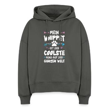 whippet hund spruch - Stanley/Stella Boxy Frauen Bio Hoodie Nora - Anthrazit - Vorne