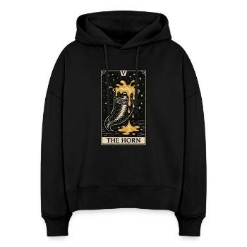 The Horn – Mead Tarot Drinking Ritual Card - Stanley/Stella Boxy Women Organic Hoodie Nora - black - Front