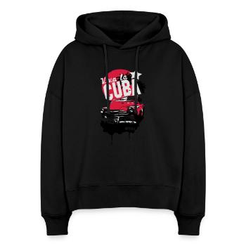 Viva la Cuba - Stanley/Stella Boxy Frauen Bio Hoodie Nora - Schwarz - Vorne