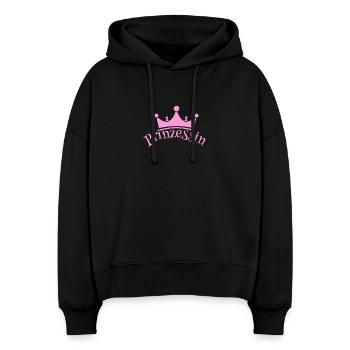 Prinzessin - Stanley/Stella Boxy Frauen Bio Hoodie Nora - Schwarz - Vorne