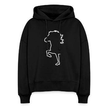 Islandpferd Silhouette - Stanley/Stella Boxy Frauen Bio Hoodie Nora - Schwarz - Vorne