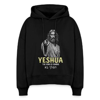 Jeschua König kommt - Stanley/Stella Boxy Frauen Bio Hoodie Nora - Schwarz - Vorne