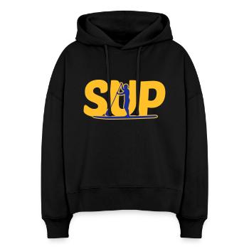 SUP Fahrer - SUP driver - Sweat à capuche bio Nora coupe boxy Stanley/Stella Femme - noir - Devant