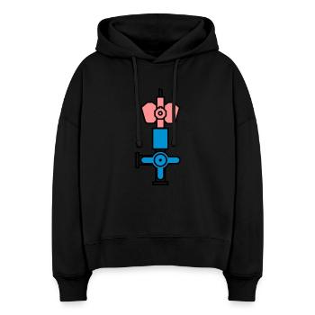 Dauerverweilkanüle Flexüle Zugang Infusionsbesteck - Stanley/Stella Boxy Frauen Bio Hoodie Nora - Schwarz - Vorne