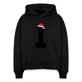 Merry dick christmas - Stanley/Stella Boxy Women Organic Hoodie Nora - black - Front