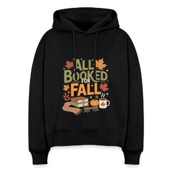 All Booked for Fall - Stanley/Stella Boxy Frauen Bio Hoodie Nora - Schwarz - Vorne