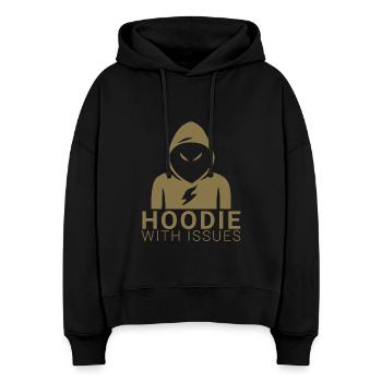 Hoodie with Issues - Stanley/Stella Boxy Frauen Bio Hoodie Nora - Schwarz - Vorne