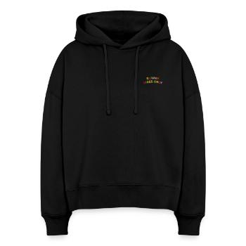 Schriftzug Sunny Vibes bestickt - Stanley/Stella Boxy Frauen Bio Hoodie Nora - Schwarz - Vorne