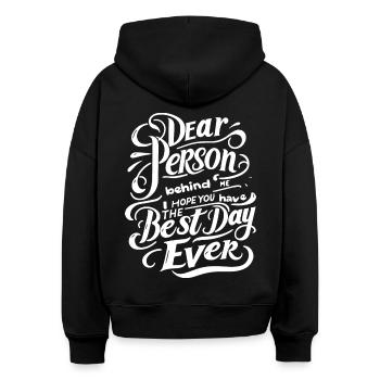 dear person behind me spruch motvation positive - Stanley/Stella Boxy Frauen Bio Hoodie Nora - Schwarz - Hinten