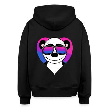 Cadeau panda bisexuel - Sweat à capuche bio Nora coupe boxy Stanley/Stella Femme - noir - Dos