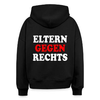 Eltern gegen rechts - Stanley/Stella Boxy Frauen Bio Hoodie Nora - Schwarz - Hinten