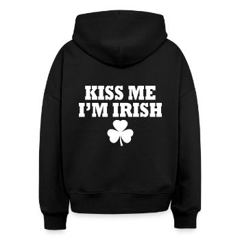 kiss me im irish - Stanley/Stella Boxy Frauen Bio Hoodie Nora - Schwarz - Hinten