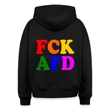 Fck afd - Stanley/Stella Boxy Frauen Bio Hoodie Nora - Schwarz - Hinten