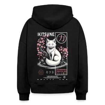 Kitsune Fuchs - japanisch asiatisch - Stanley/Stella Boxy Frauen Bio Hoodie Nora - Schwarz - Hinten