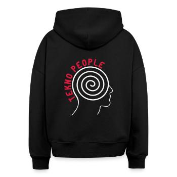 tekno people head - Stanley/Stella Boxy Frauen Bio Hoodie Nora - Schwarz - Hinten