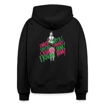 Buddy L’Elfe De Noël – Citation Santa Arrive - Sweat à capuche bio Nora coupe boxy Stanley/Stella Femme - noir - Dos