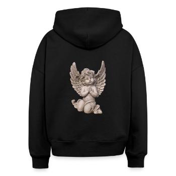 ange gardien avec des ailes comme un cadeau - Sweat à capuche bio Nora coupe boxy Stanley/Stella Femme - noir - Dos