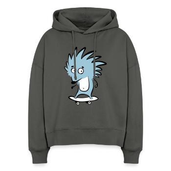 Skate-Igel "Knut H. Heckmann" - Stanley/Stella Boxy Frauen Bio Hoodie Nora - Anthrazit - Vorne