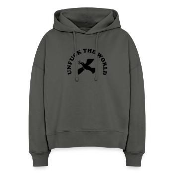 unfuck the world - Stanley/Stella Boxy Frauen Bio Hoodie Nora - Anthrazit - Vorne