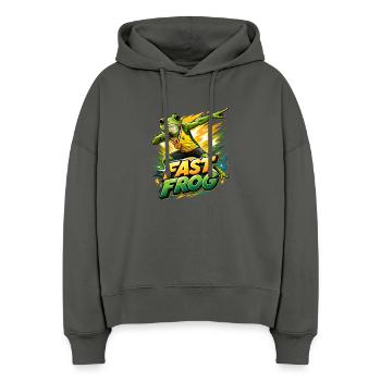 Frosch mit Goldmedaille - Stanley/Stella Boxy Frauen Bio Hoodie Nora - Anthrazit - Vorne