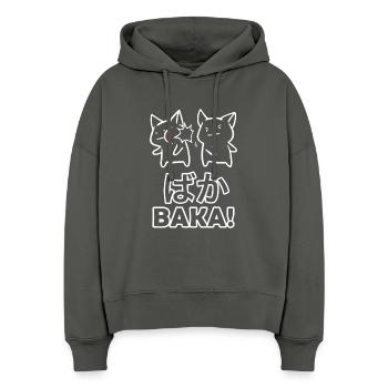Anime - Baka - Stanley/Stella Boxy Frauen Bio Hoodie Nora - Anthrazit - Vorne