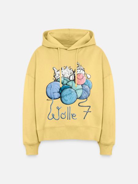 Schaf auf Wolle 7 - Stanley/Stella Boxy Frauen Bio Hoodie Nora - Hellgelb