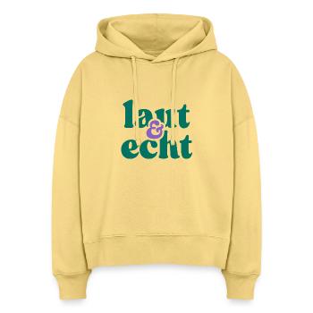 laut & echt - Stanley/Stella Boxy Frauen Bio Hoodie Nora - Hellgelb - Vorne