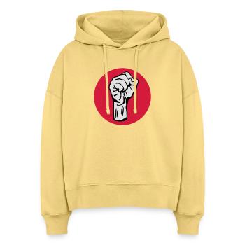 Faust - Protest - Demokratie - Stanley/Stella Boxy Frauen Bio Hoodie Nora - Hellgelb - Vorne