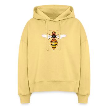 Zeichnung einer faszinierenden Hornisse - Stanley/Stella Boxy Frauen Bio Hoodie Nora - Hellgelb - Vorne