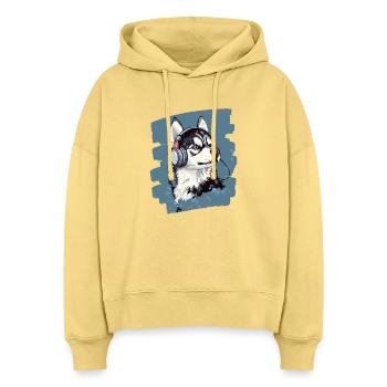 Husky - Stanley/Stella Boxy Women Organic Hoodie Nora - washed yellow - Front