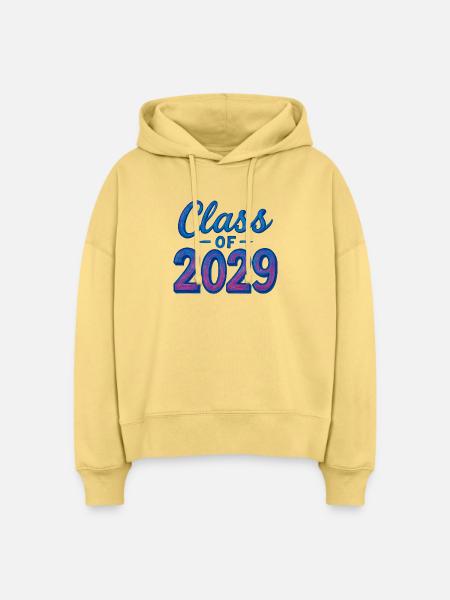 Abschlussklasse von 2029, stilisierter Text - Stanley/Stella Boxy Frauen Bio Hoodie Nora - Hellgelb