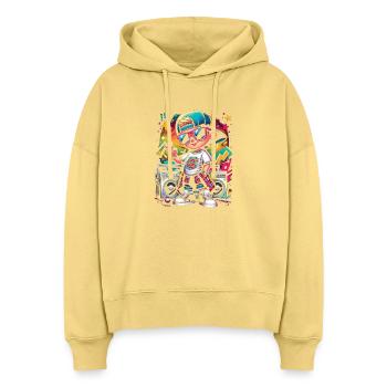 Cooler Hip Hop Guy Graffiti Künstler Illustration - Stanley/Stella Boxy Frauen Bio Hoodie Nora - Hellgelb - Vorne