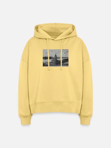 Hamburger Hafen Pegelturm retro - Stanley/Stella Boxy Frauen Bio Hoodie Nora - Hellgelb