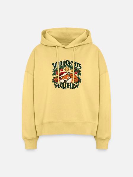 Fuchs im Weihnachtsmodus - Stanley/Stella Boxy Frauen Bio Hoodie Nora - Hellgelb