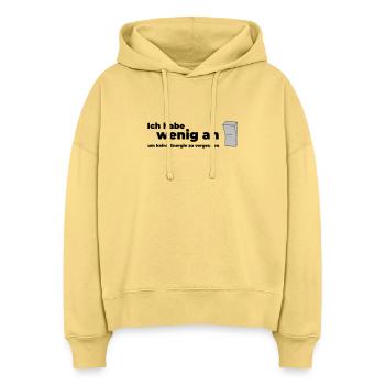 WENIG AN - Stanley/Stella Boxy Frauen Bio Hoodie Nora - Hellgelb - Vorne