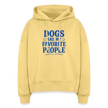 Dogs Are My Favorite People - Stanley/Stella Boxy Women Organic Hoodie Nora - washed yellow - Front