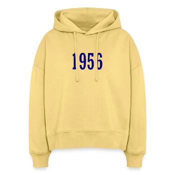 1956 Blau Retro Ziffern - Stanley/Stella Boxy Frauen Bio Hoodie Nora - Hellgelb - Vorne