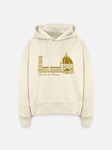 Dom Florenz, handgezeichnet - Stanley/Stella Boxy Frauen Bio Hoodie Nora - Natur