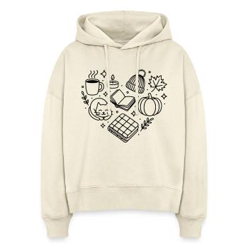 Herbst Herz, herbstliche Gemütlichkeit, herbstlich - Stanley/Stella Boxy Frauen Bio Hoodie Nora - Natur - Vorne